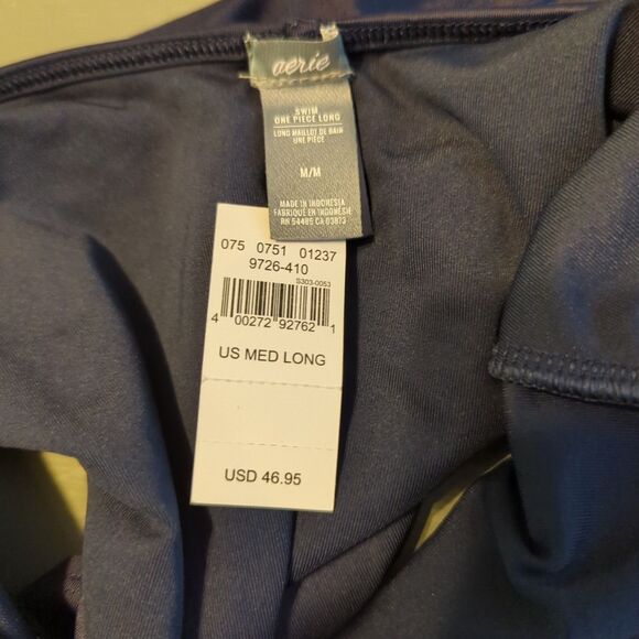 Aerie Cheeky Swimsuit One Piece Womens Medium Blue Long Ruffles Beach Pool - Picture 4 of 8